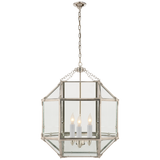 Morris Medium Lantern in Polished Nickel with Clear Glass