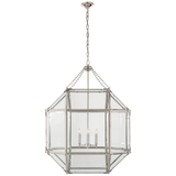 Morris Large Lantern in Polished Nickel with Clear Glass