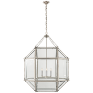 Morris Large Lantern in Polished Nickel with Clear Glass