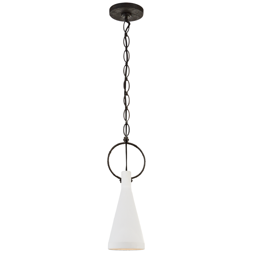 Limoges Small Pendant in Natural Rust with Plaster White Shade