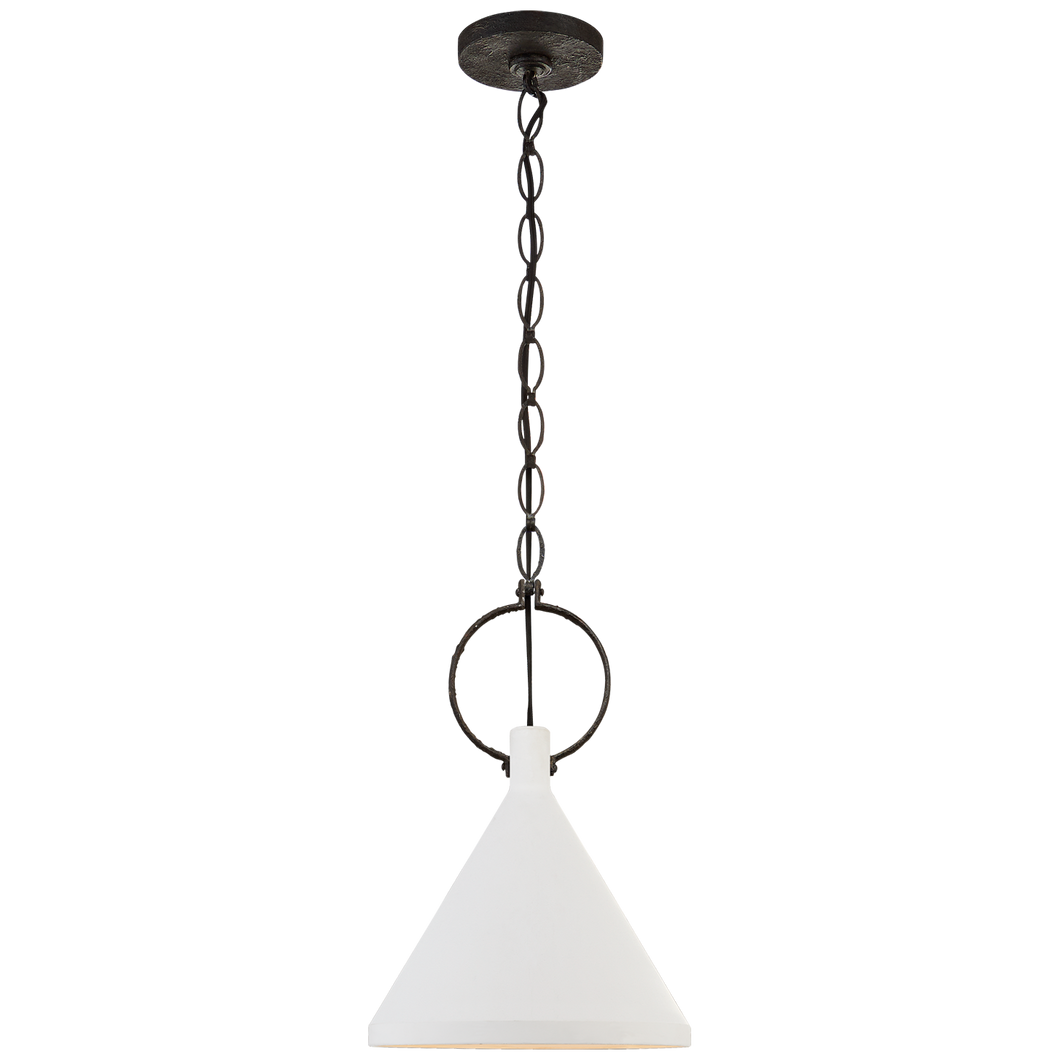 Limoges Medium Pendant in Natural Rust with Plaster White Shade