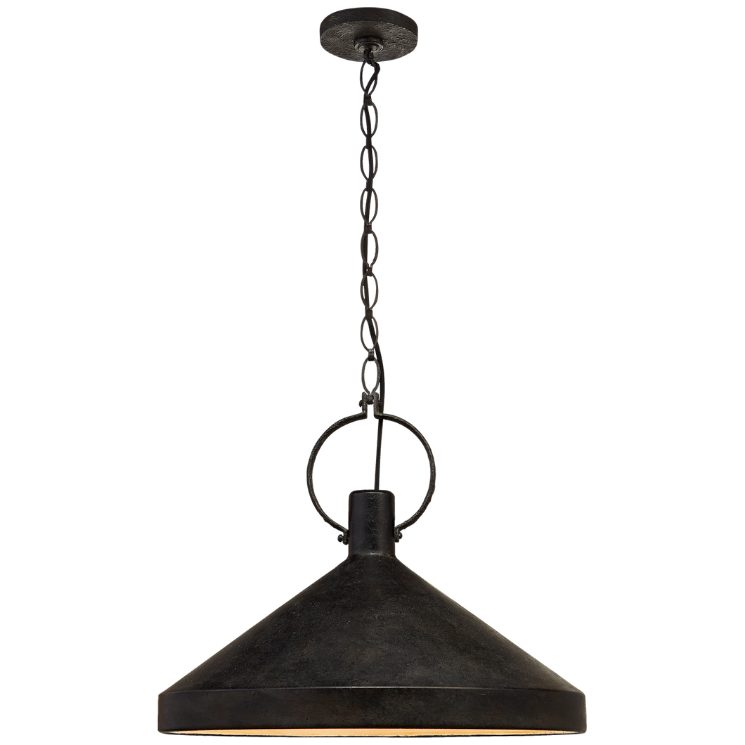 Limoges Grande Pendant in Natural Rust with Aged Iron Shade