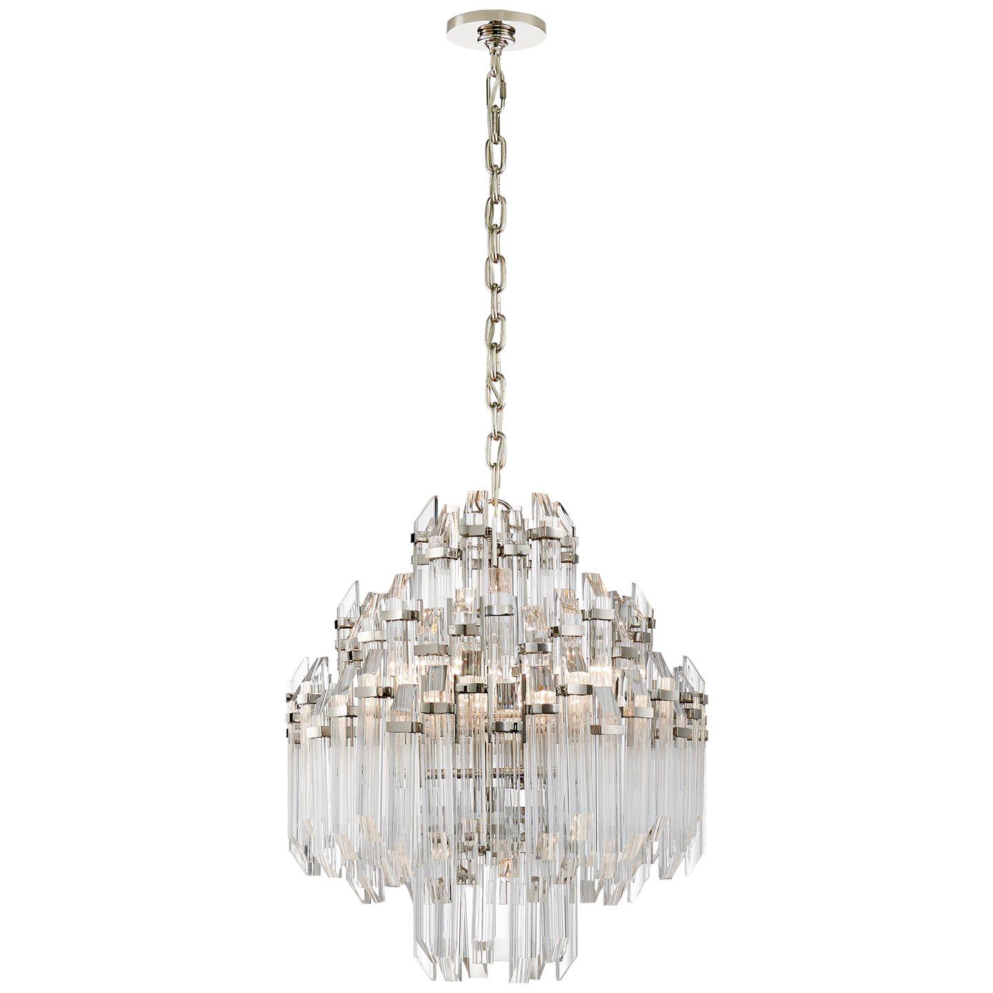 Lade das Bild in den Galerie-Viewer, Adele Four Tier Waterfall Chandelier in Polished Nickel with Clear Acrylic

