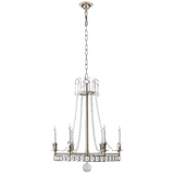 Regency Medium Chandelier in Polished Nickel with Seeded Glass