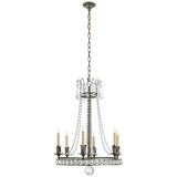 Regency Medium Chandelier in Sheffield Nickel with Seeded Glass