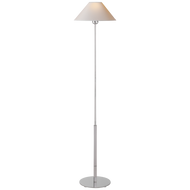 Hackney Floor Lamp in Polished Nickel with Natural Paper Shade