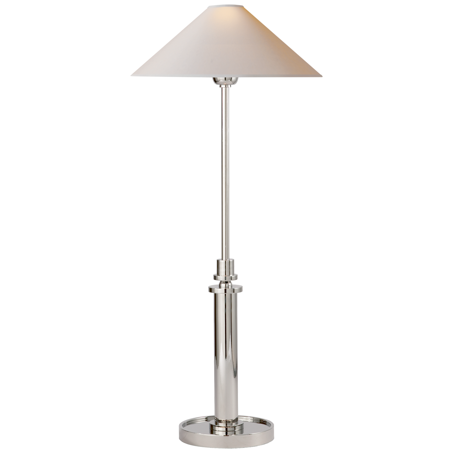 Lade das Bild in den Galerie-Viewer, Hargett Buffet Lamp in Polished Nickel with Natural Paper Shade
