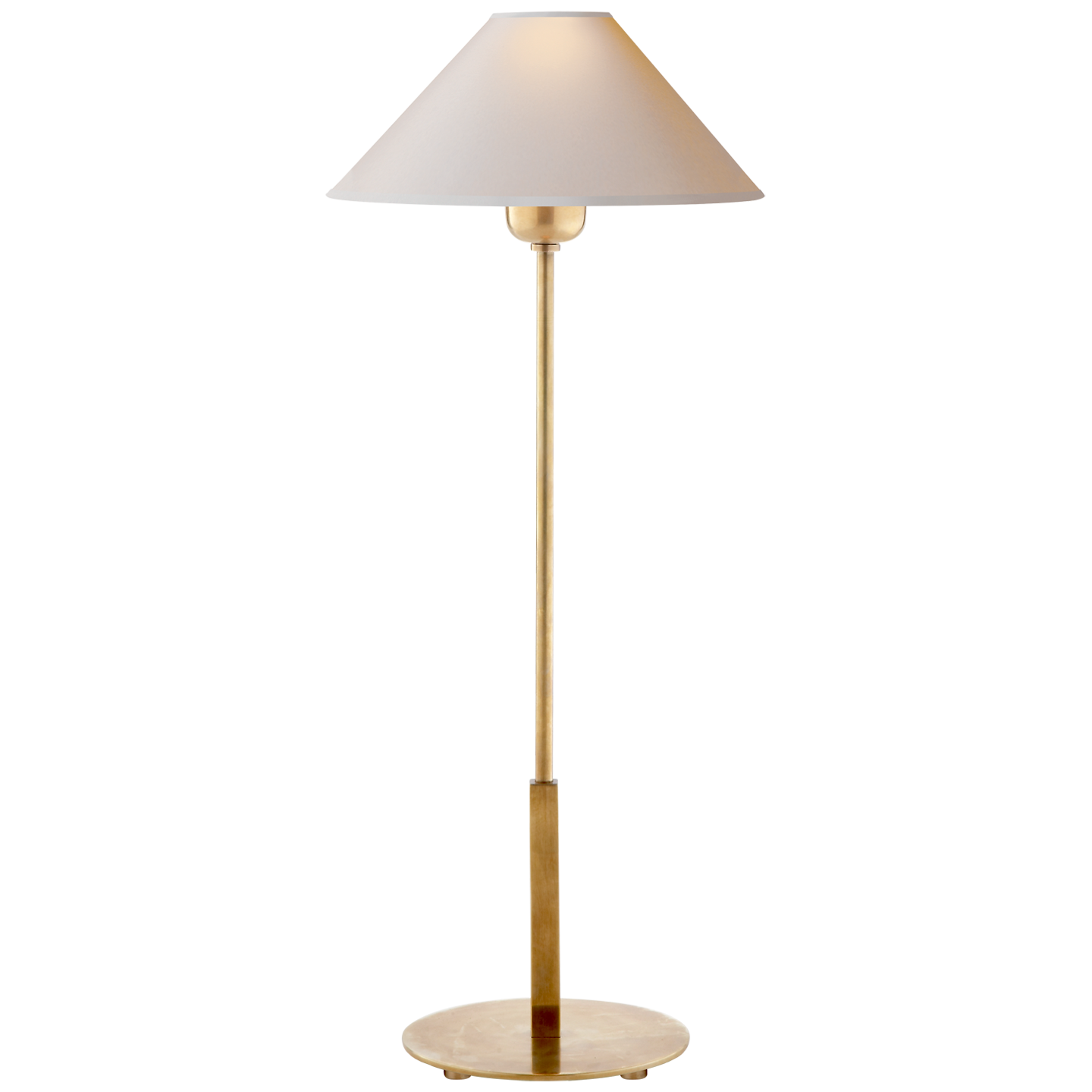 Lade das Bild in den Galerie-Viewer, Hackney Table Lamp in Hand-Rubbed Antique Brass with Natural Paper Shade
