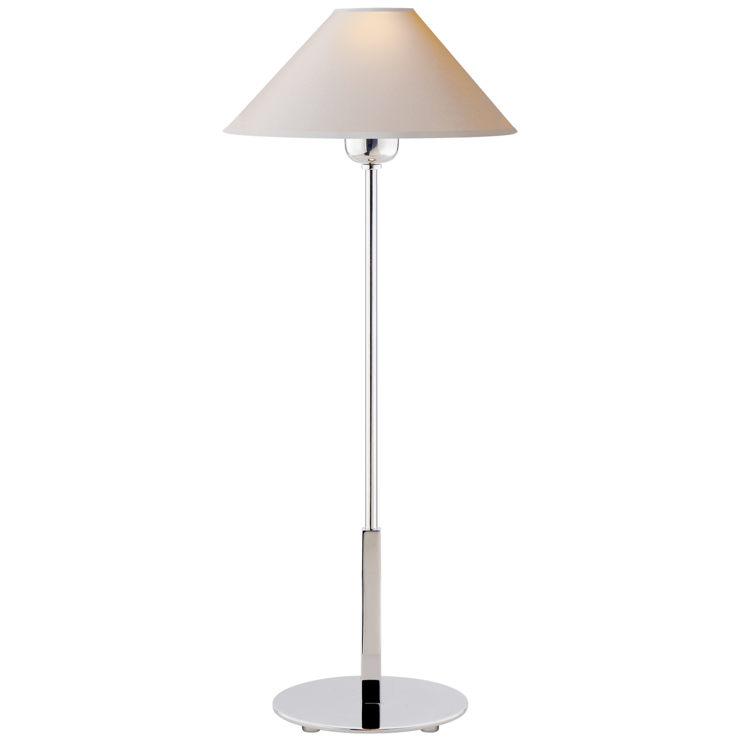 Lade das Bild in den Galerie-Viewer, Hackney Table Lamp in Polished Nickel with Natural Paper Shade
