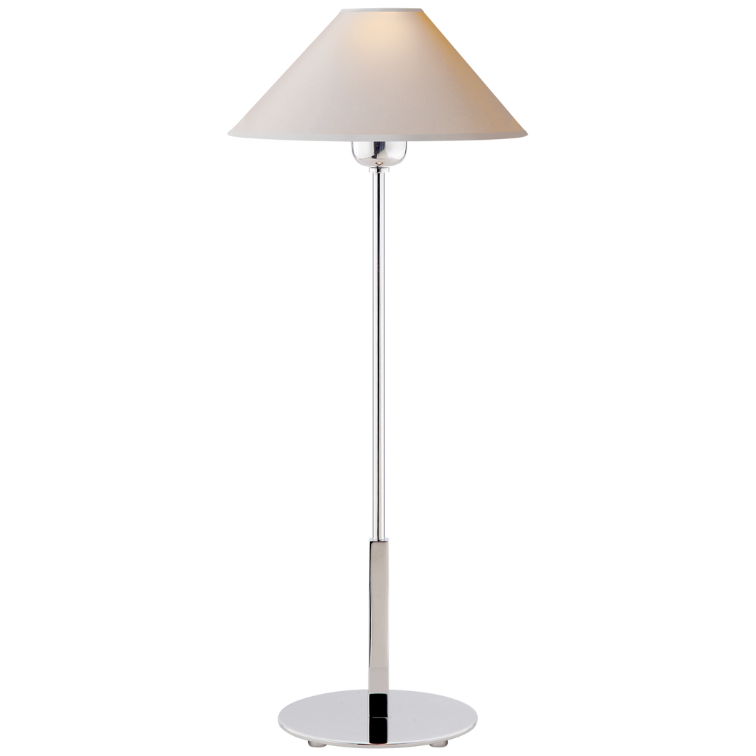 Hackney Table Lamp in Polished Nickel with Natural Paper Shade
