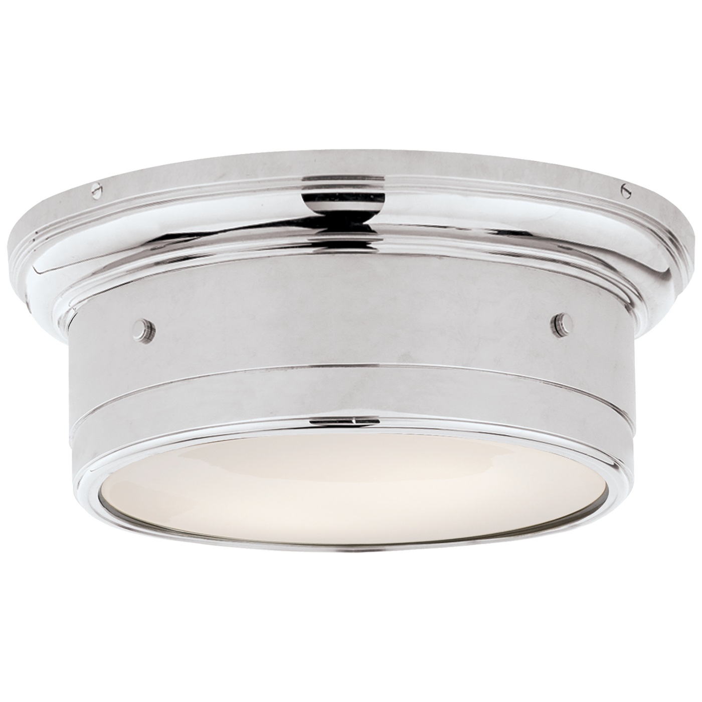 Siena Small Flush Mount in Chrome with White Glass