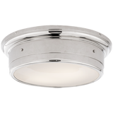 Siena Large Flush Mount in Polished Nickel with White Glass