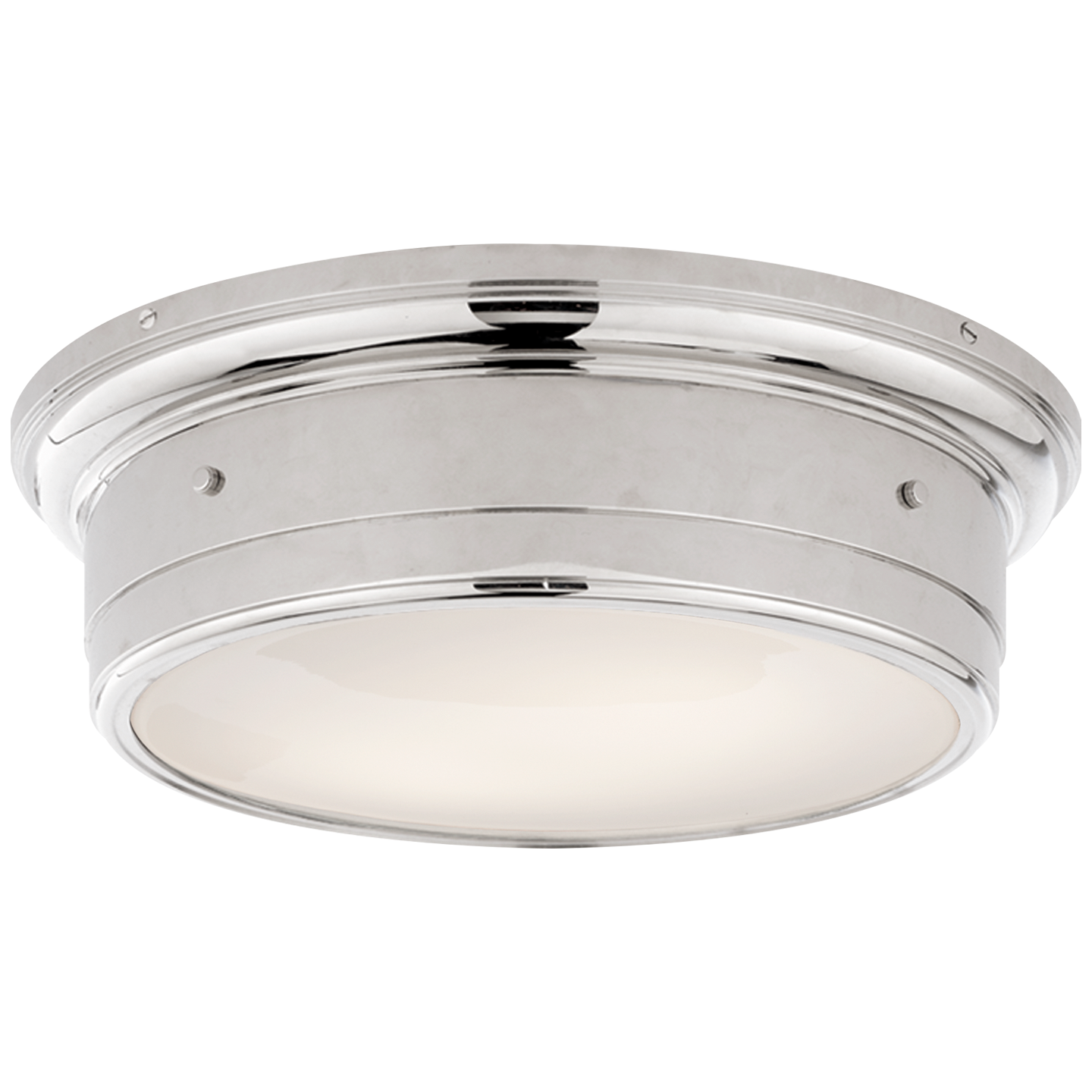 Load image into Gallery viewer, Siena Large Flush Mount in Polished Nickel with White Glass
