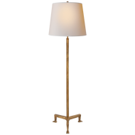 Parish Floor Lamp in Gilded Iron with Natural Paper Shade
