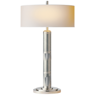 Longacre Tall Table Lamp in Polished Nickel with Natural Paper Shade