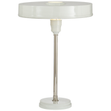 Carlo Table Lamp in Polished Nickel and Antique White