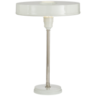 Carlo Table Lamp in Polished Nickel and Antique White