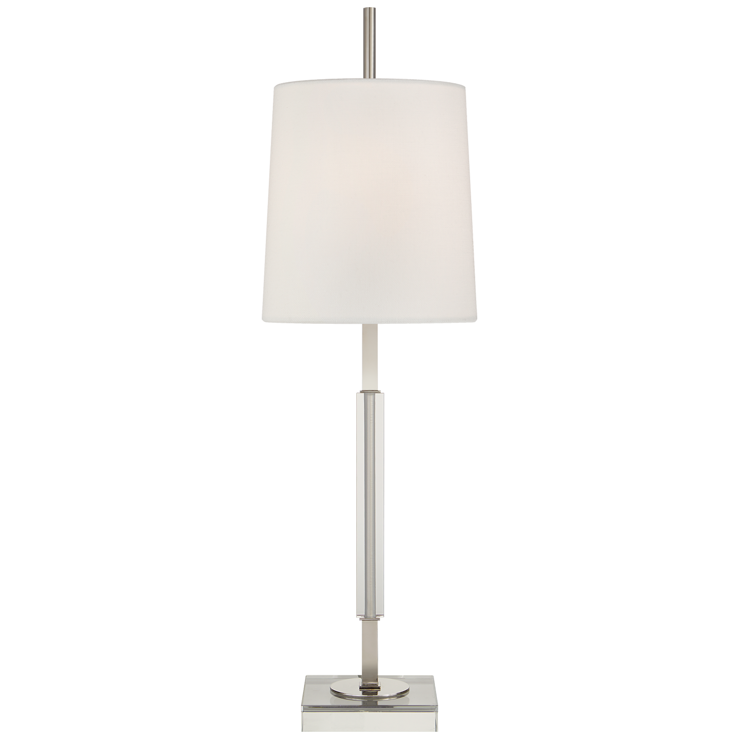 Lade das Bild in den Galerie-Viewer, Lexington Medium Table Lamp in Polished Nickel and Crystal with Linen Shade
