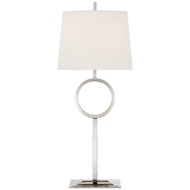 Simone Medium Buffet Lamp in Polished Nickel with Linen Shade