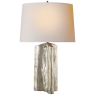 Sierra Buffet Lamp in Burnished Silver Leaf with Natural Paper Shade