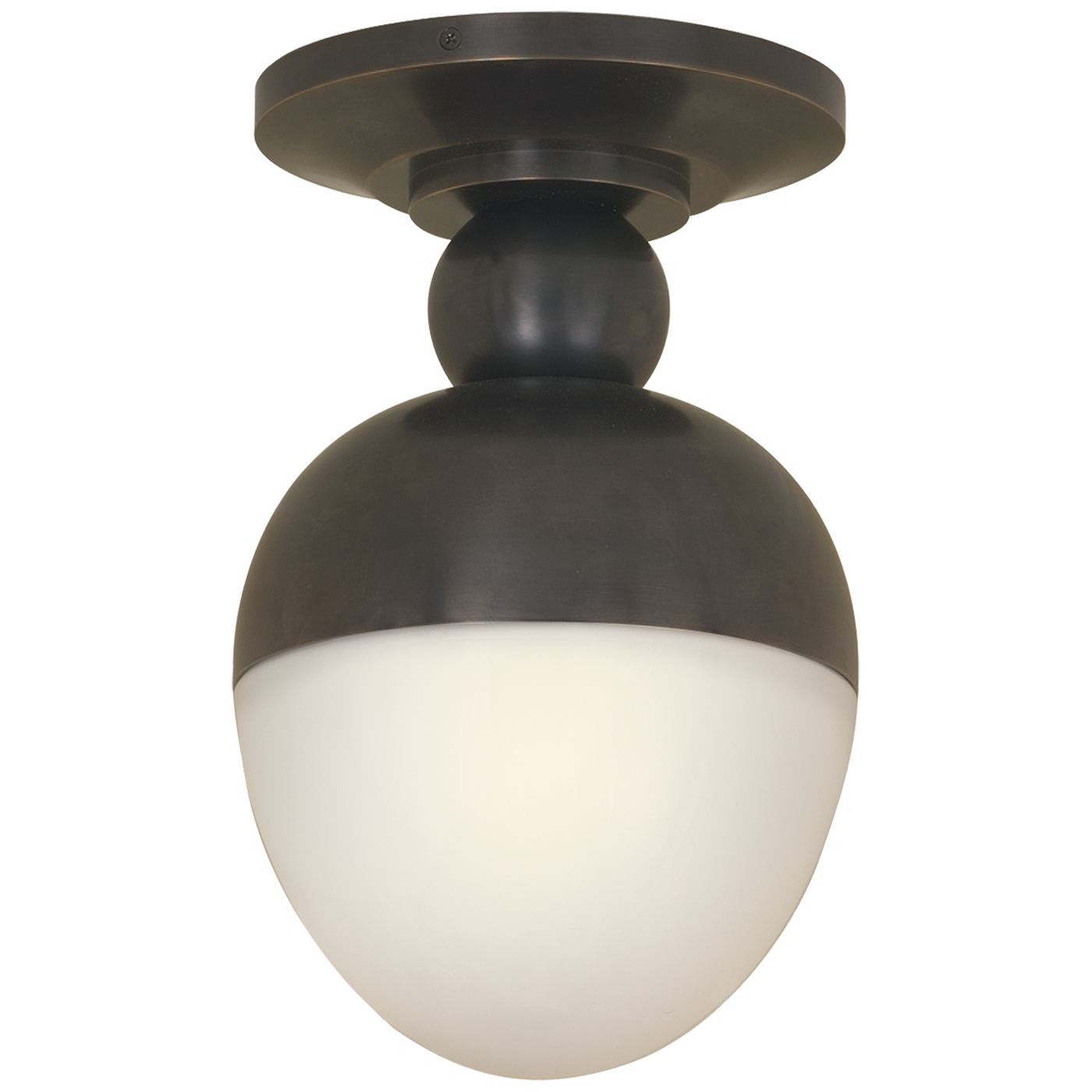 Clark Flush Mount in Bronze with White Glass