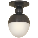 Clark Flush Mount in Bronze with White Glass