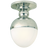 Polished Nickel With White Glass