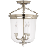 Merchant Semi-Flush in Polished Nickel with Clear Glass