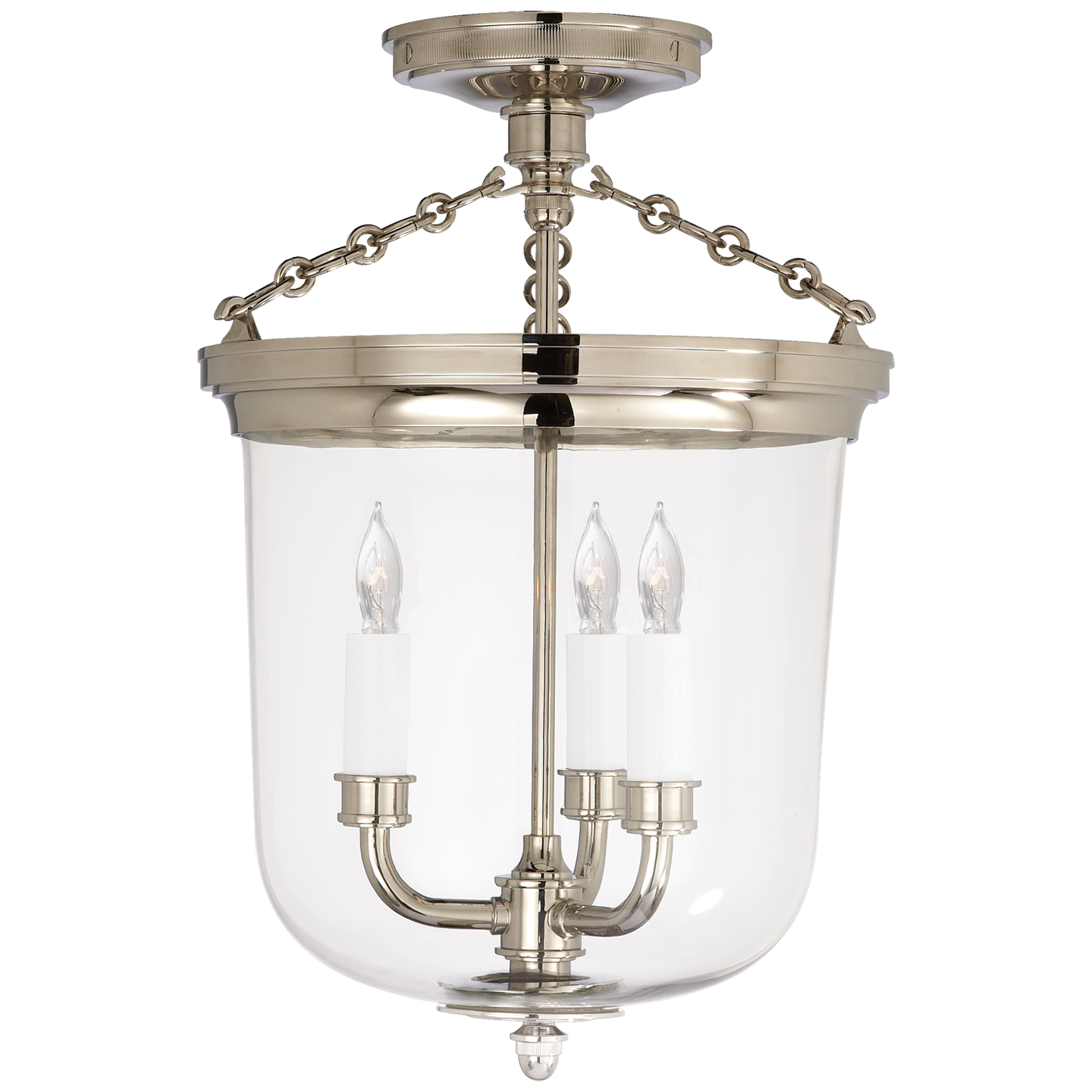 Lade das Bild in den Galerie-Viewer, Merchant Semi-Flush in Polished Nickel with Clear Glass
