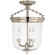 Merchant Semi-Flush in Polished Nickel with Clear Glass