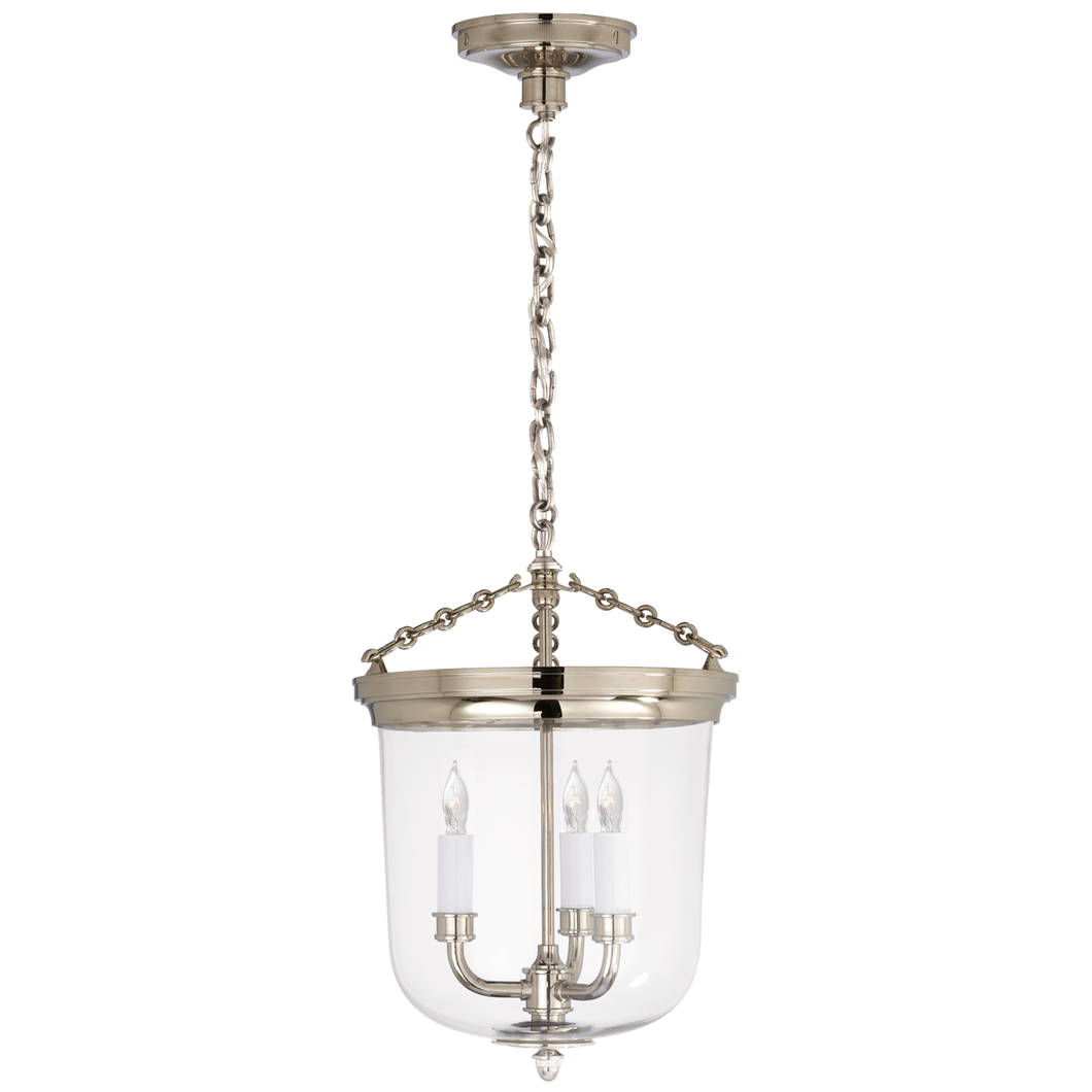 Merchant Lantern in Polished Nickel with Clear Glass
