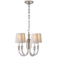 Vivian Mini Chandelier in Polished Nickel with Natural Paper Shades