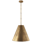 Goodman Medium Hanging Light in Hand-Rubbed Antique Brass with Hand-Rubbed Antique Brass Shade