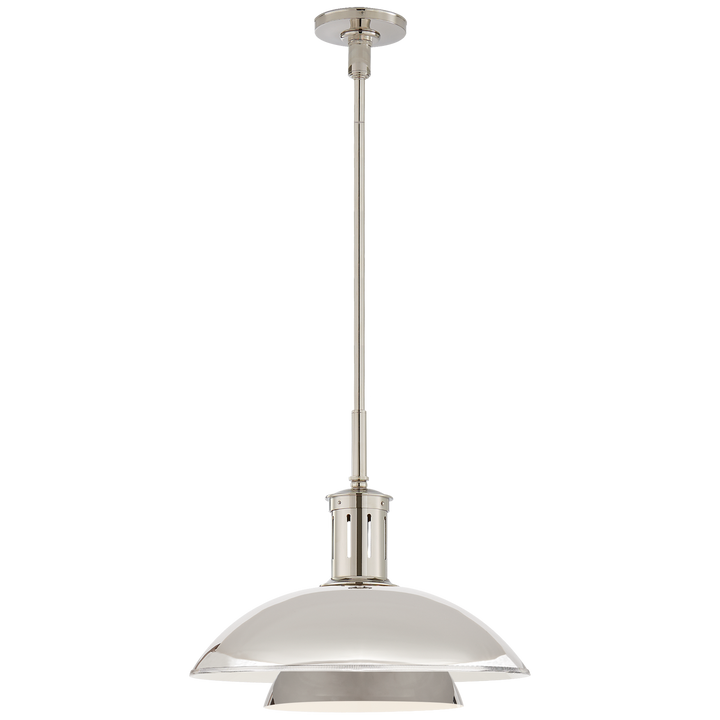 Whitman Medium Pendant in Polished Nickel with Polished Nickel Shade