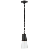 Robinson Small Pendant in Bronze with Clear Glass