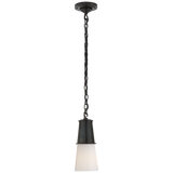 Robinson Small Pendant in Bronze with White Glass