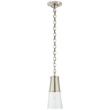 Robinson Small Pendant in Polished Nickel with Clear Glass