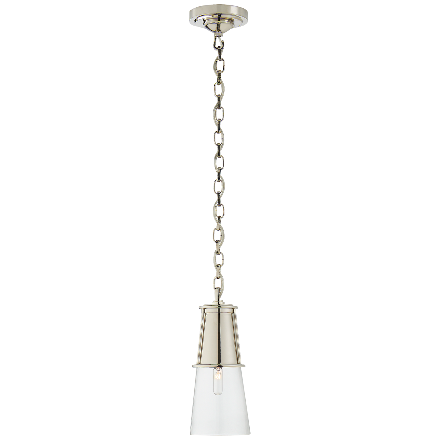Lade das Bild in den Galerie-Viewer, Robinson Small Pendant in Polished Nickel with Clear Glass
