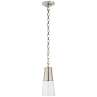 Robinson Small Pendant in Polished Nickel with Clear Glass