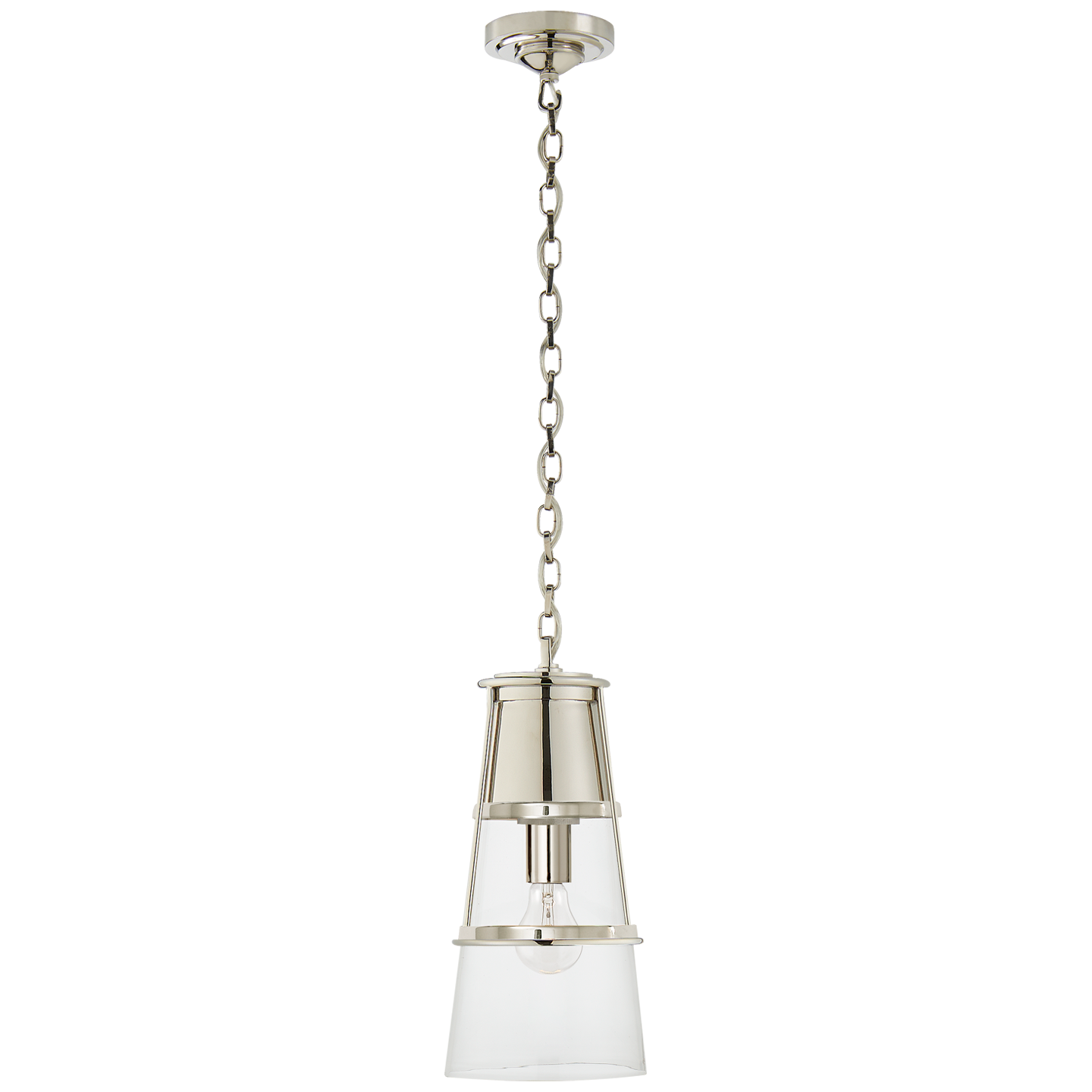Lade das Bild in den Galerie-Viewer, Robinson Medium Pendant in Polished Nickel with Clear Glass
