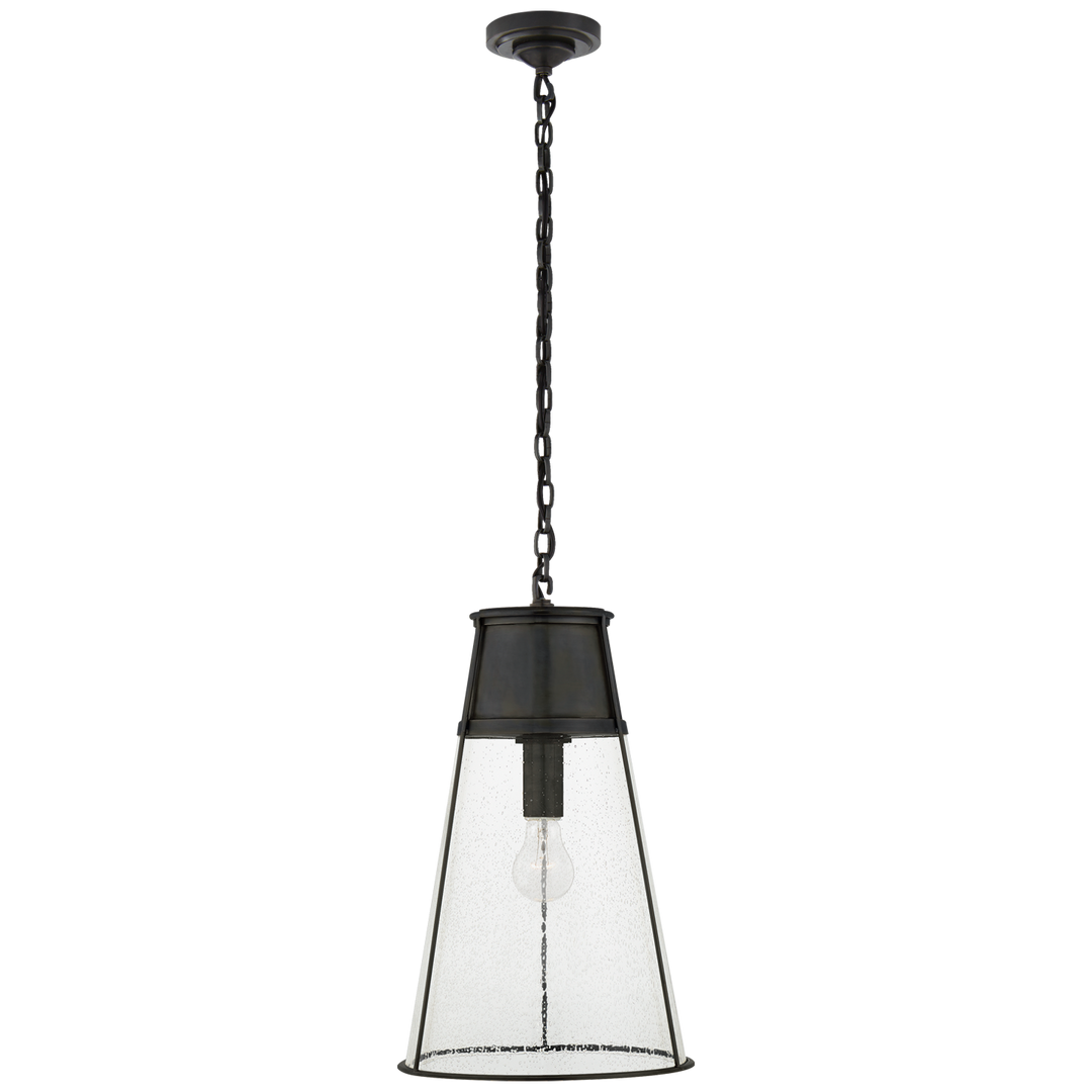 Robinson Large Pendant in Bronze with Seeded Glass
