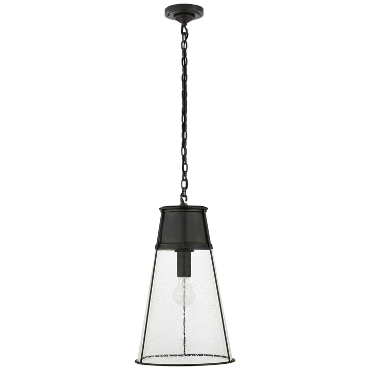 Robinson Large Pendant in Bronze with Seeded Glass