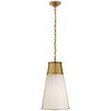 Robinson Large Pendant in Hand-Rubbed Antique Brass with White Glass