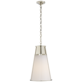 Robinson Large Pendant in Polished Nickel with White Glass