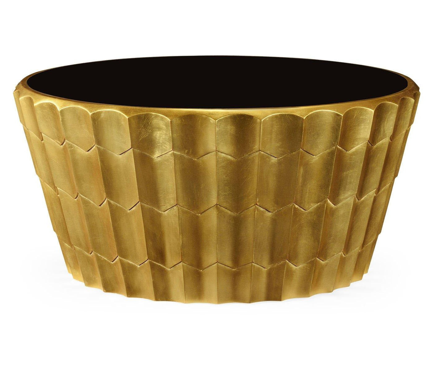 Load image into Gallery viewer, Round Coffee Table Deco - Gold Leaf
