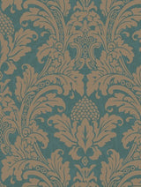 Cole and Son Tapet Blake Teal & Silver