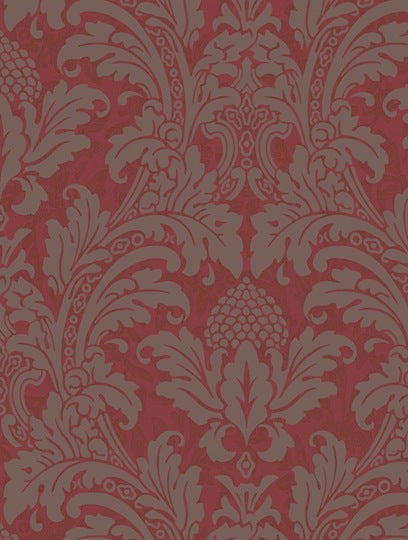 Cole and Son Tapet Blake Red & Silver