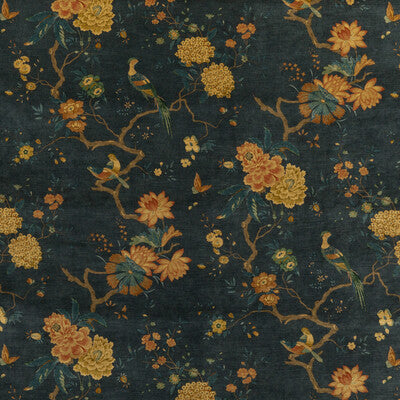 Oriental Bird Velvet Tyg
