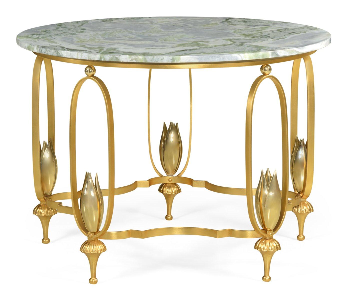 Load image into Gallery viewer, Center Table Contemporary with Green Marble Top
