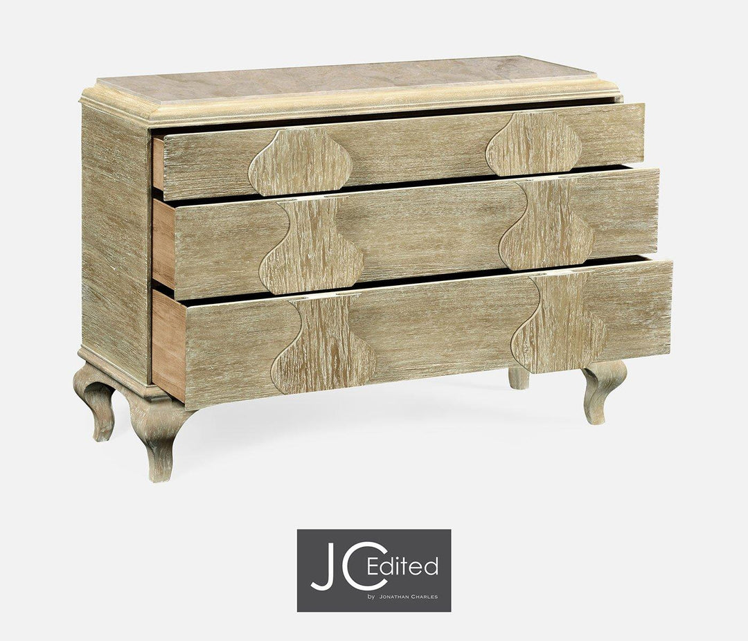 Chest of Drawers Eclectic with Marble Top - Limed Acacia
